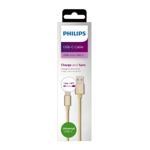 کابل تبدیل USB به Type-C فیلیپس مدل DLC2528 طول 1.2 متر